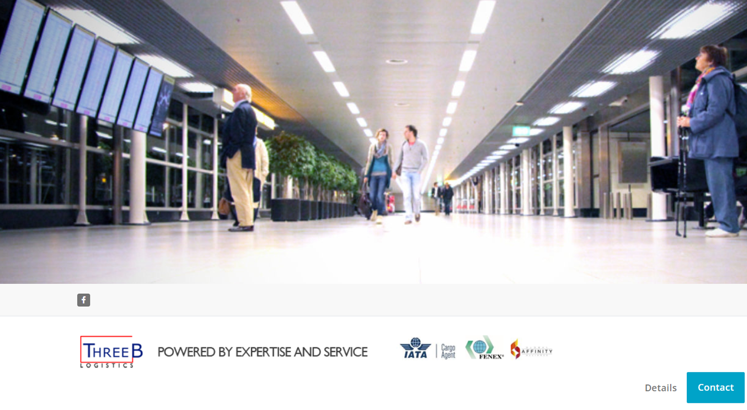 Screenshot van de website van ThreeB Logistics