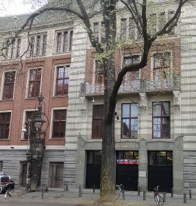 De iep aan het Beursplein in Amsterdam, vóór de kap