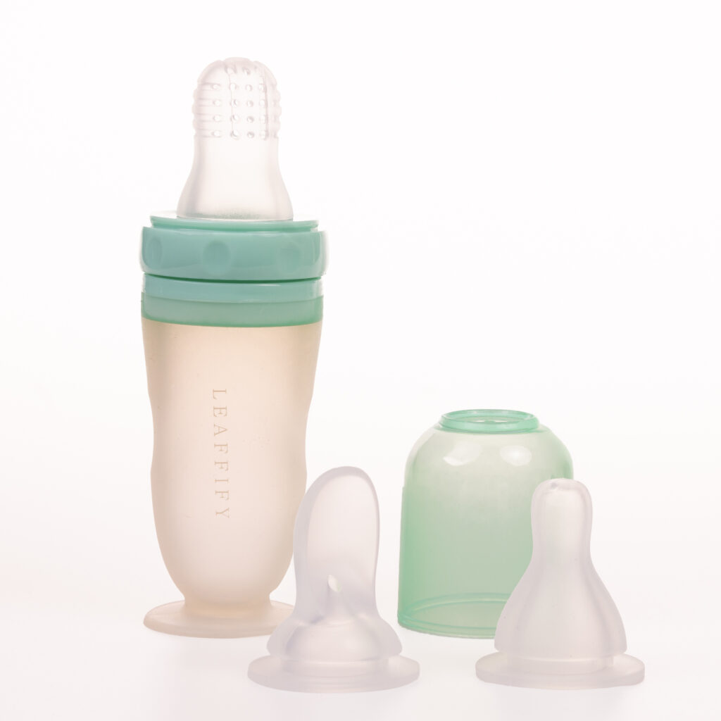 Productfotografie: LEAFFIFY babyfles met spenen, hygiënisch en BPA-vrij. Ideaal voor babyvoeding. Joep van Drunen Photography