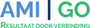 AMIgo logo. Resultaat door verbinding.