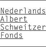 Nederlands Albert Schweitzer Fonds logo, asf, in zwarte letters op blauwe achtergrond. Joep van Drunen Photography.