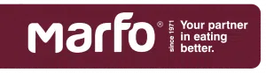 Marfo logo. Uw partner voor betere voeding sinds 1971.